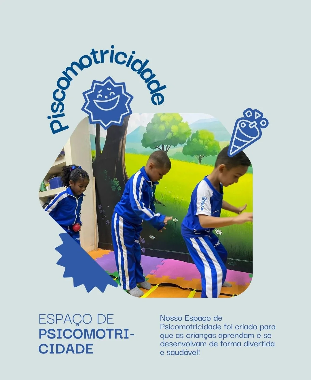 Crianças em atividade de psicomotricidade